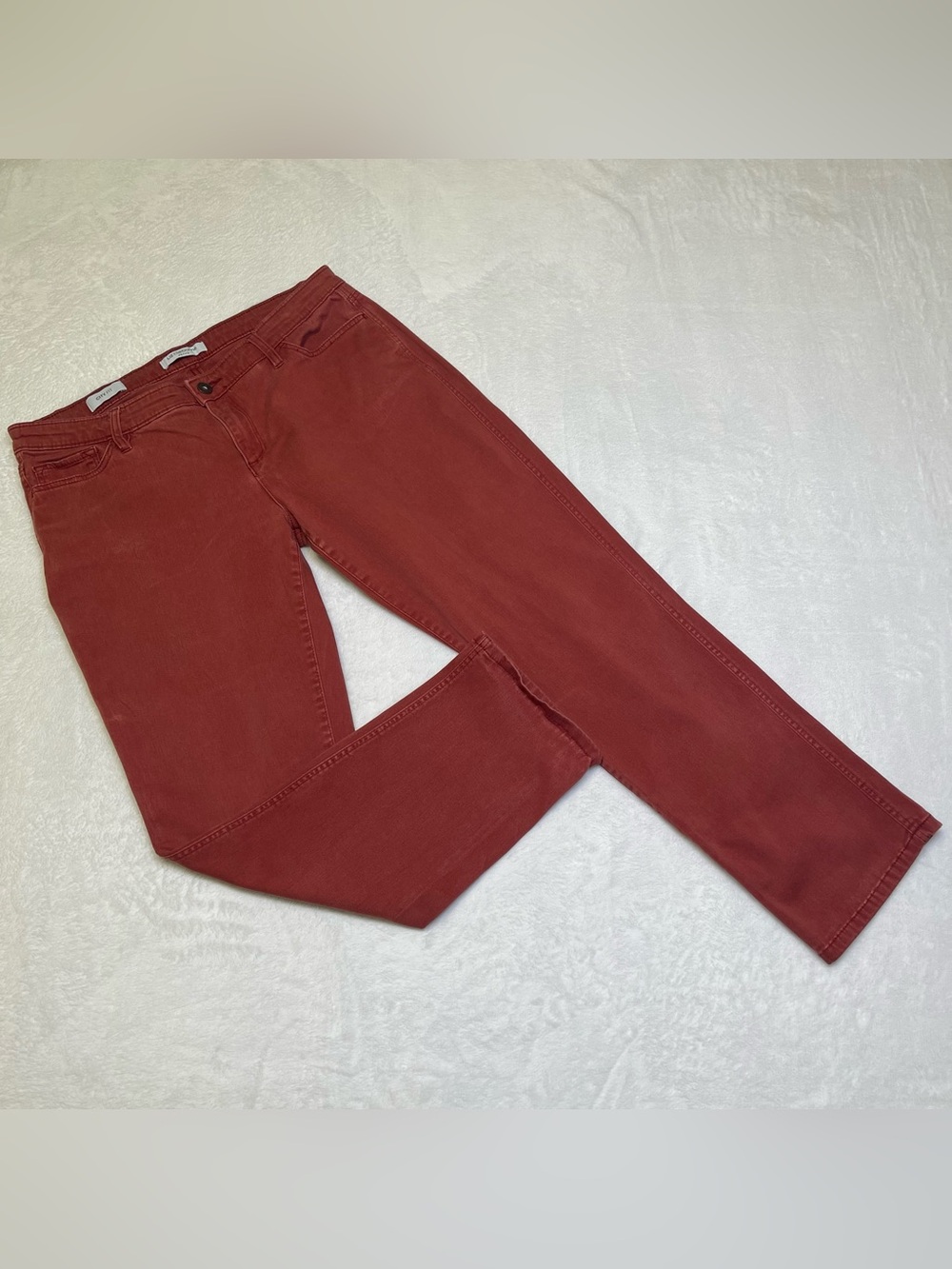 Liz Claiborne City Fit Women's 12P Rust Burnt Red Pants Stretch Straight Leg